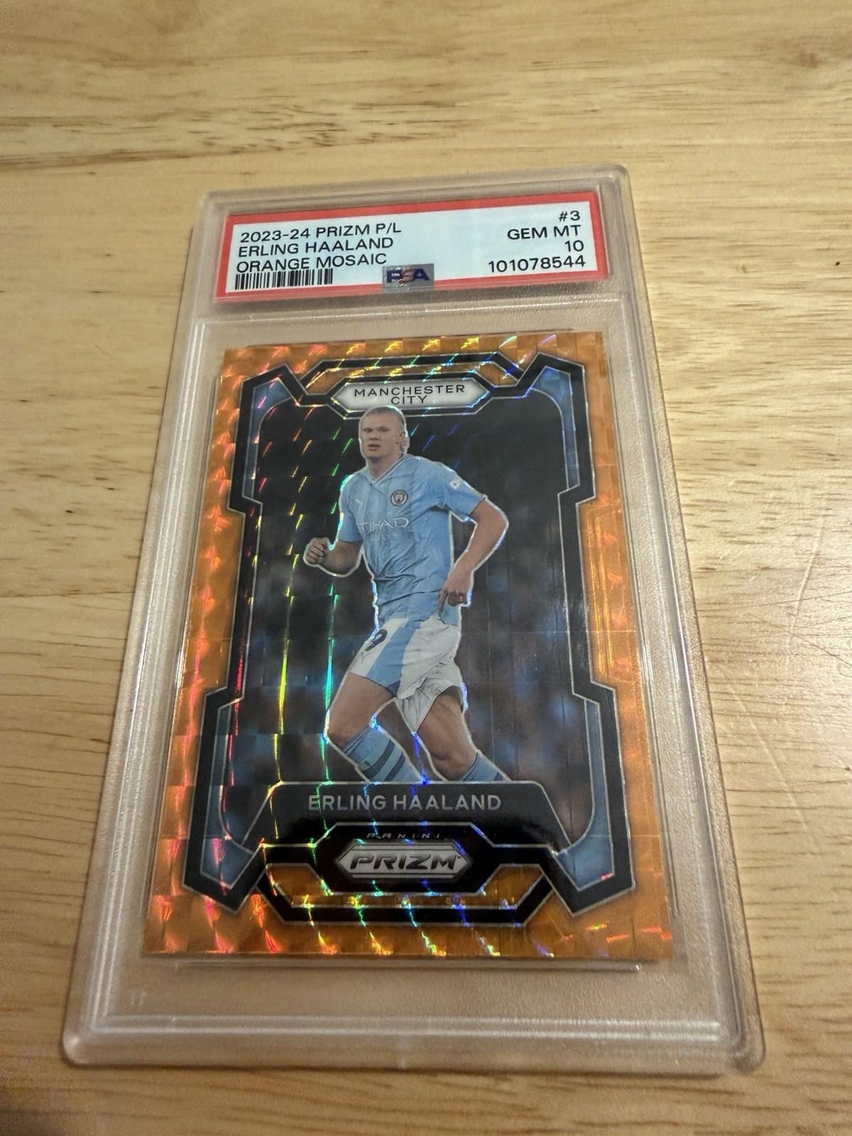 2023-24 Panini Prizm Premier League #3 Erling Haaland PSA 10 GEM MT